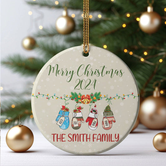 Personalized Family Stocking Ornament With Names and Year, New Family Christmas Gift CX01-26 - 19Gifts