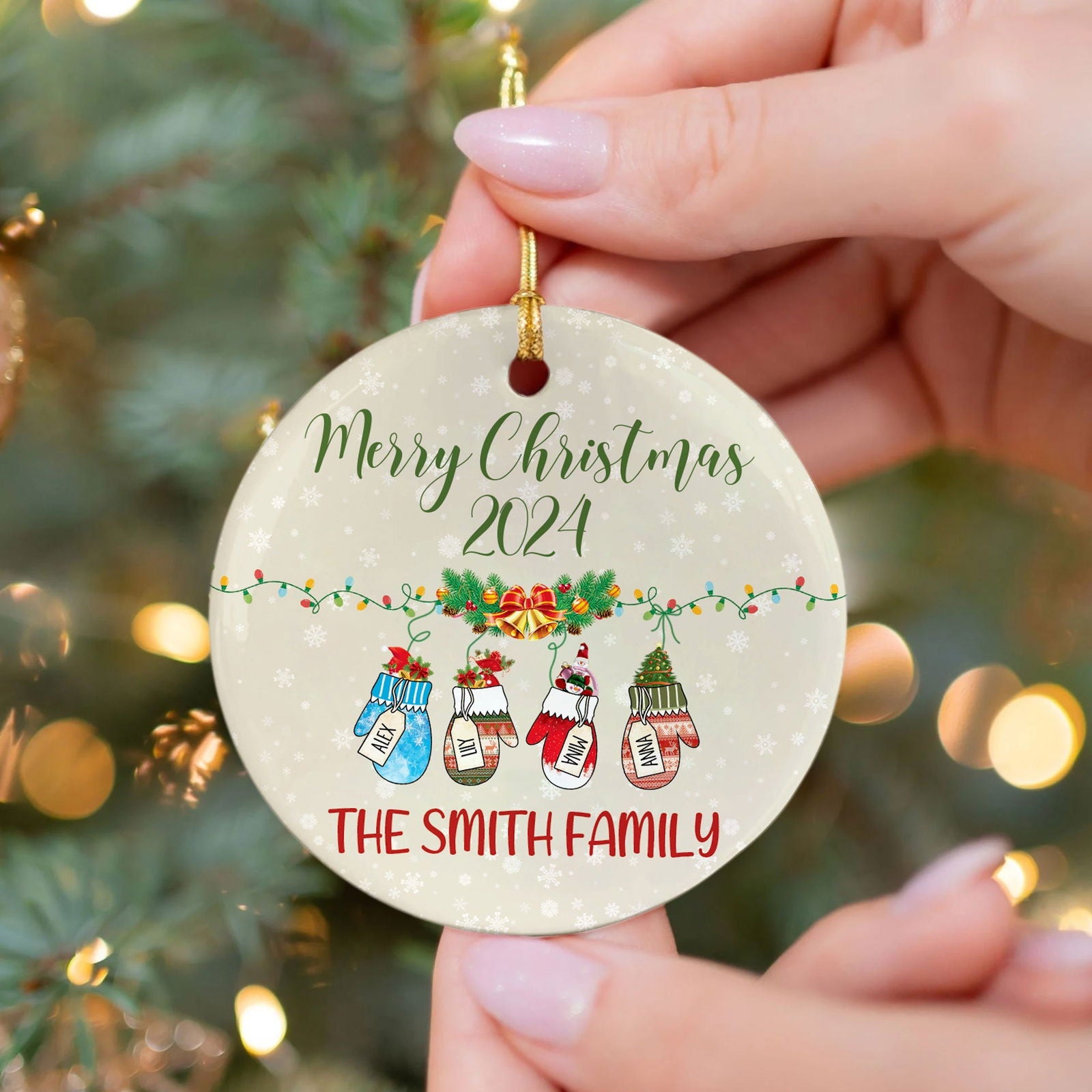 Personalized Family Stocking Ornament With Names and Year, New Family Christmas Gift CX01-26 - 19Gifts