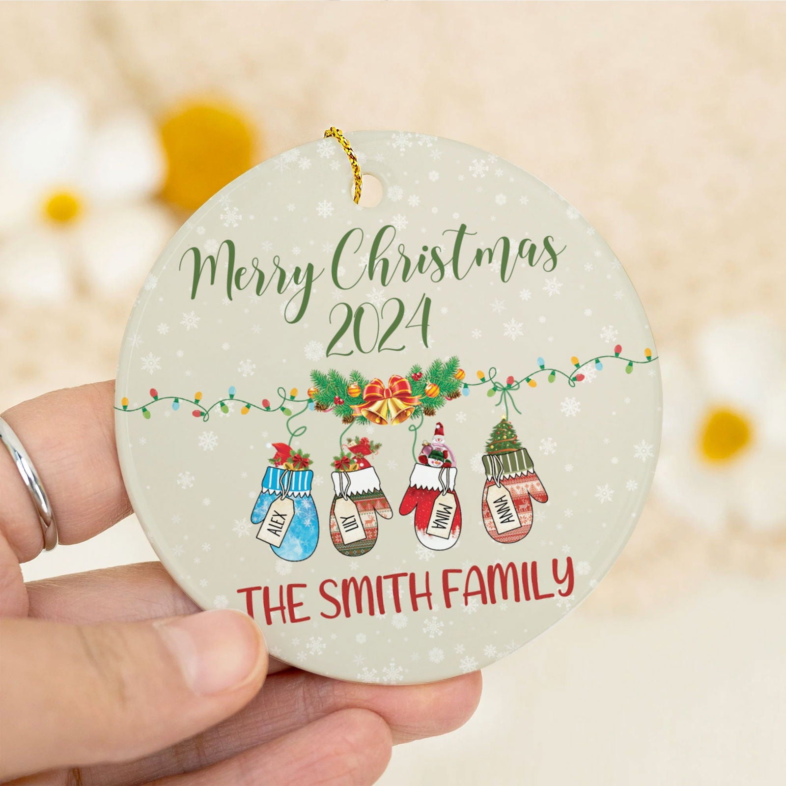 Personalized Family Stocking Ornament With Names and Year, New Family Christmas Gift CX01-26 - 19Gifts