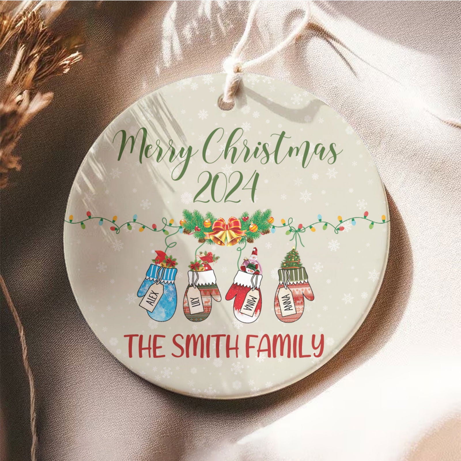 Personalized Family Stocking Ornament With Names and Year, New Family Christmas Gift CX01-26 - 19Gifts