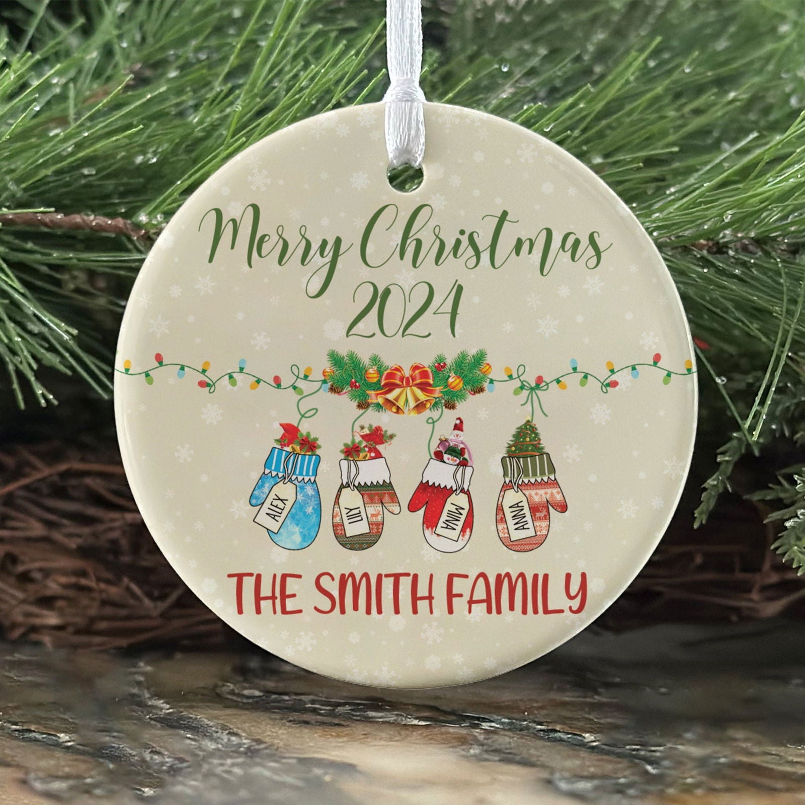 Personalized Family Stocking Ornament With Names and Year, New Family Christmas Gift CX01-26 - 19Gifts