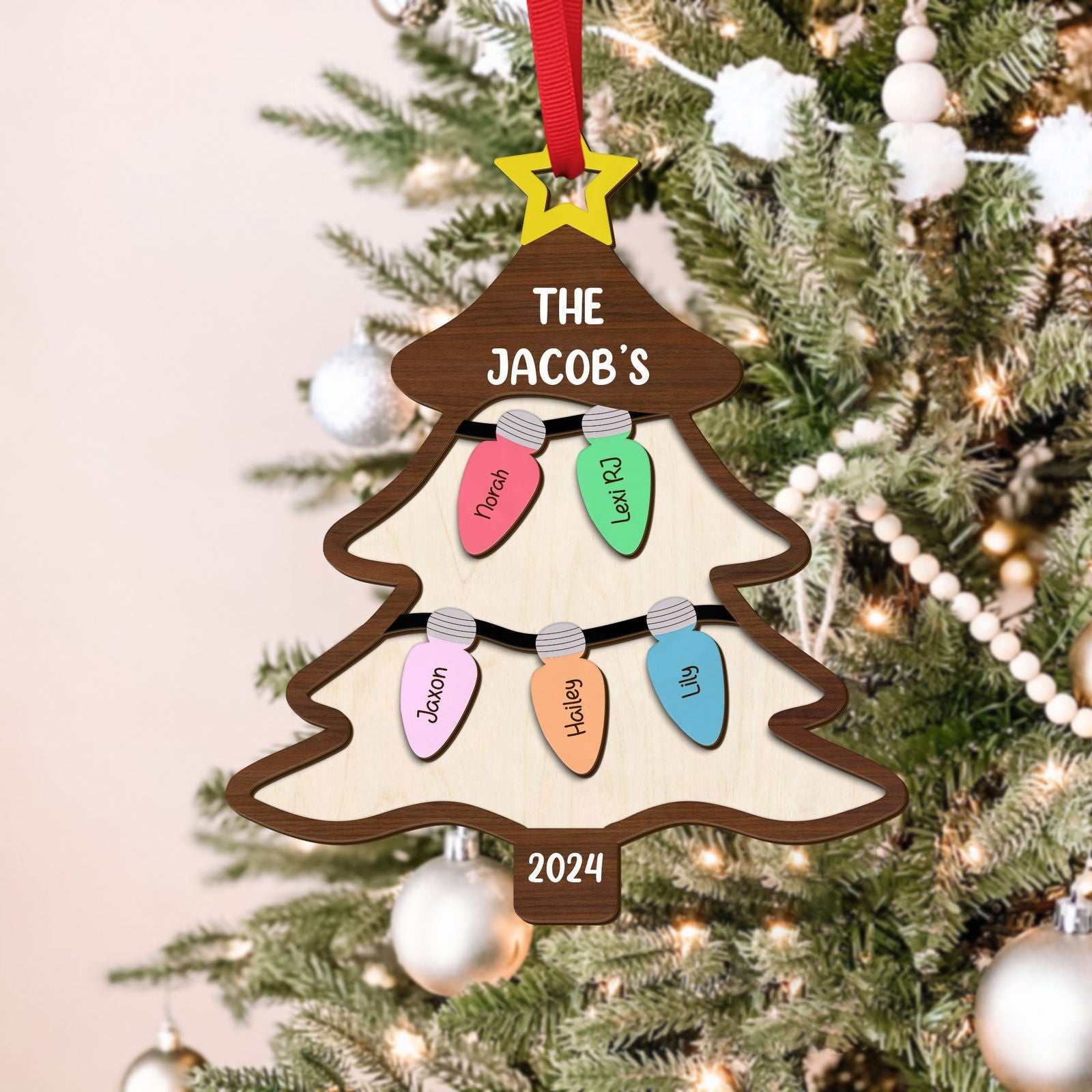 Personalized Family Tree Ornament With Names, Custom Family Christmas Ornament CF319 - 19Gifts