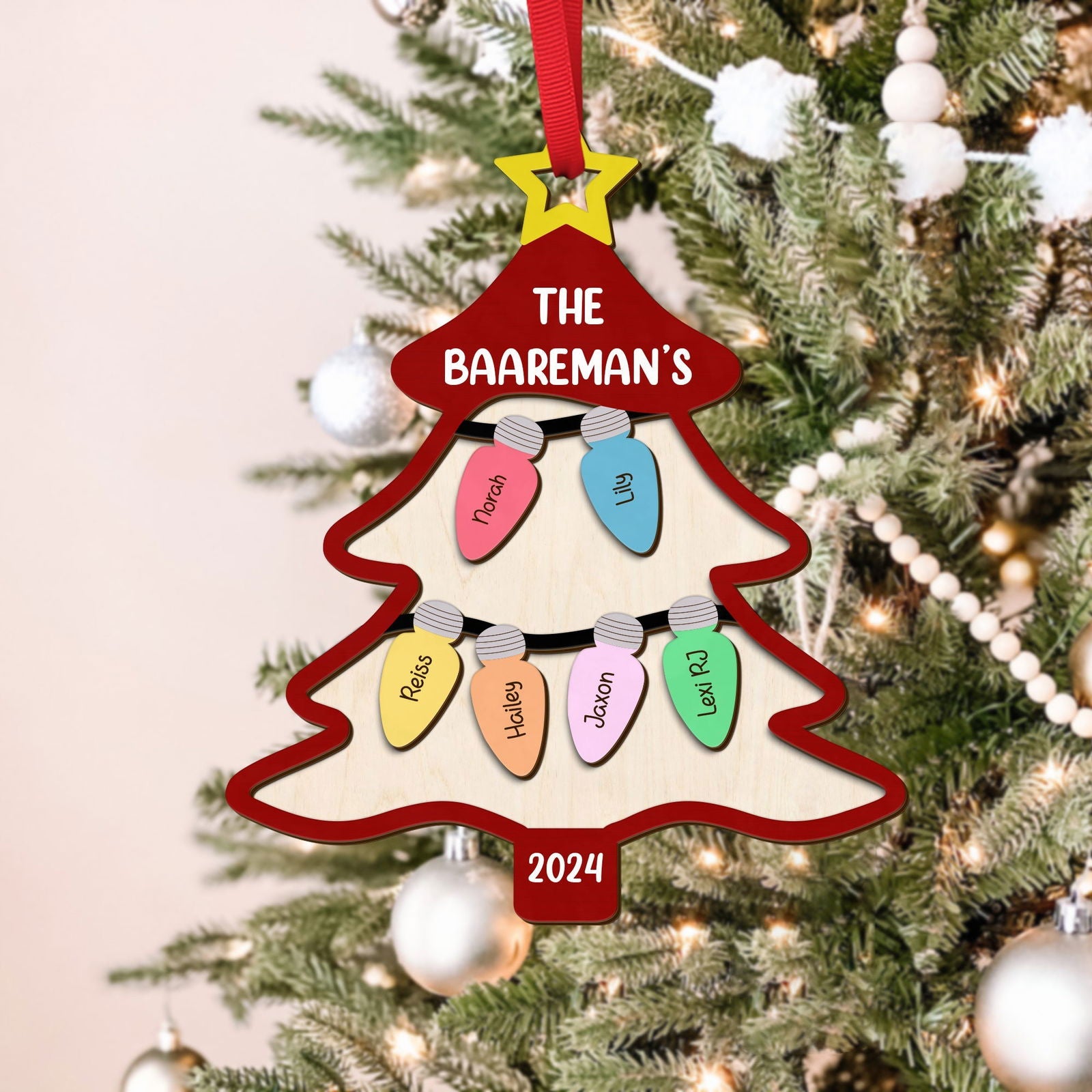 Personalized Family Tree Ornament With Names, Custom Family Christmas Ornament CF319 - 19Gifts