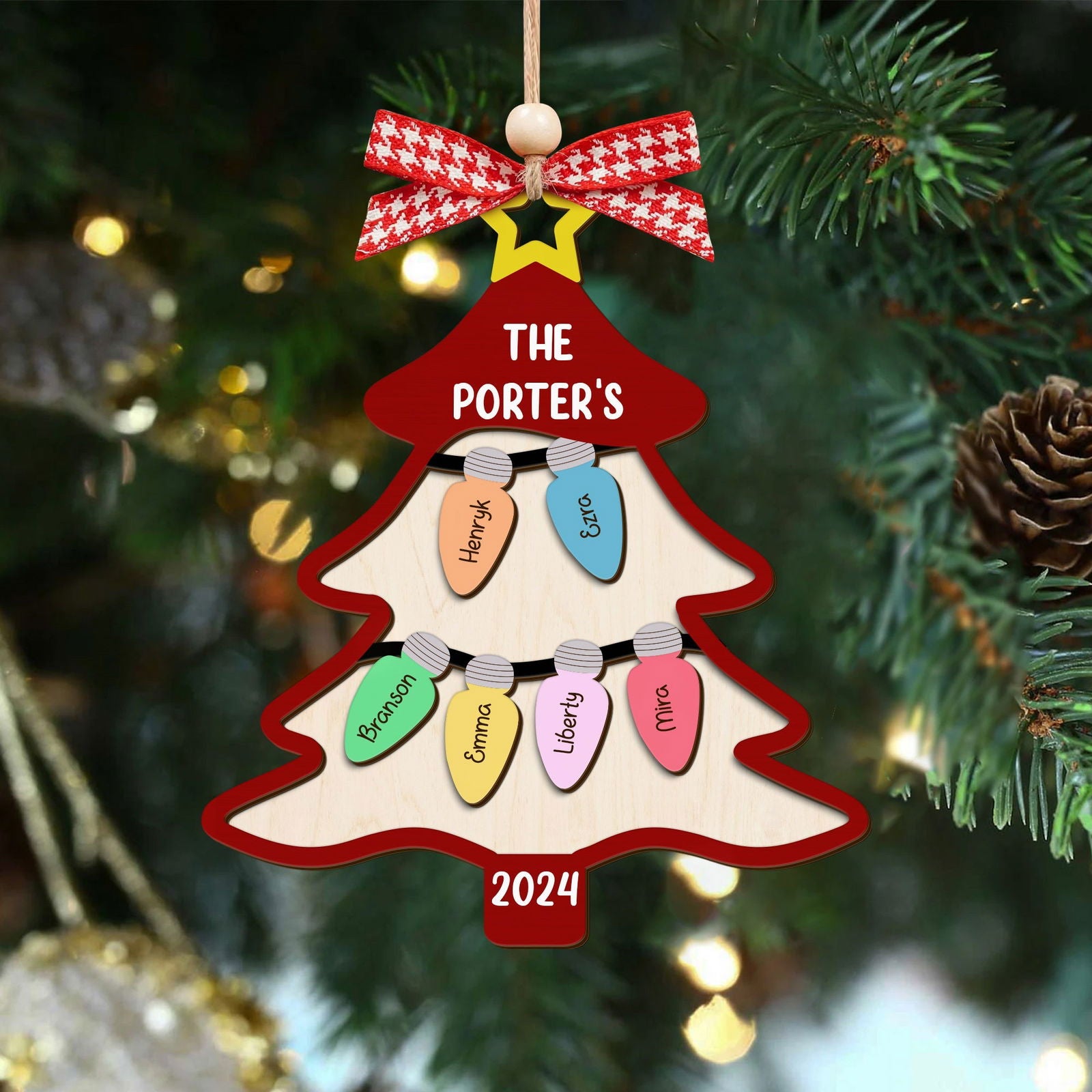 Personalized Family Tree Ornament With Names, Custom Family Christmas Ornament CF319 - 19Gifts