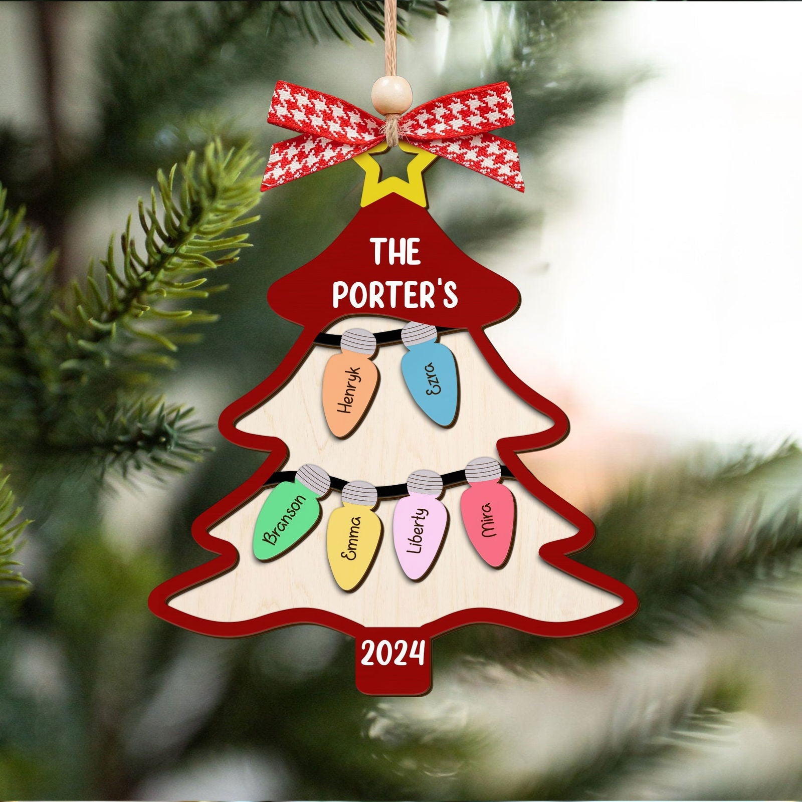 Personalized Family Tree Ornament With Names, Custom Family Christmas Ornament CF319 - 19Gifts