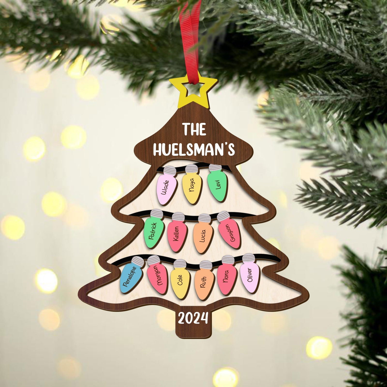 Personalized Family Tree Ornament With Names, Custom Family Christmas Ornament CF319 - 19Gifts