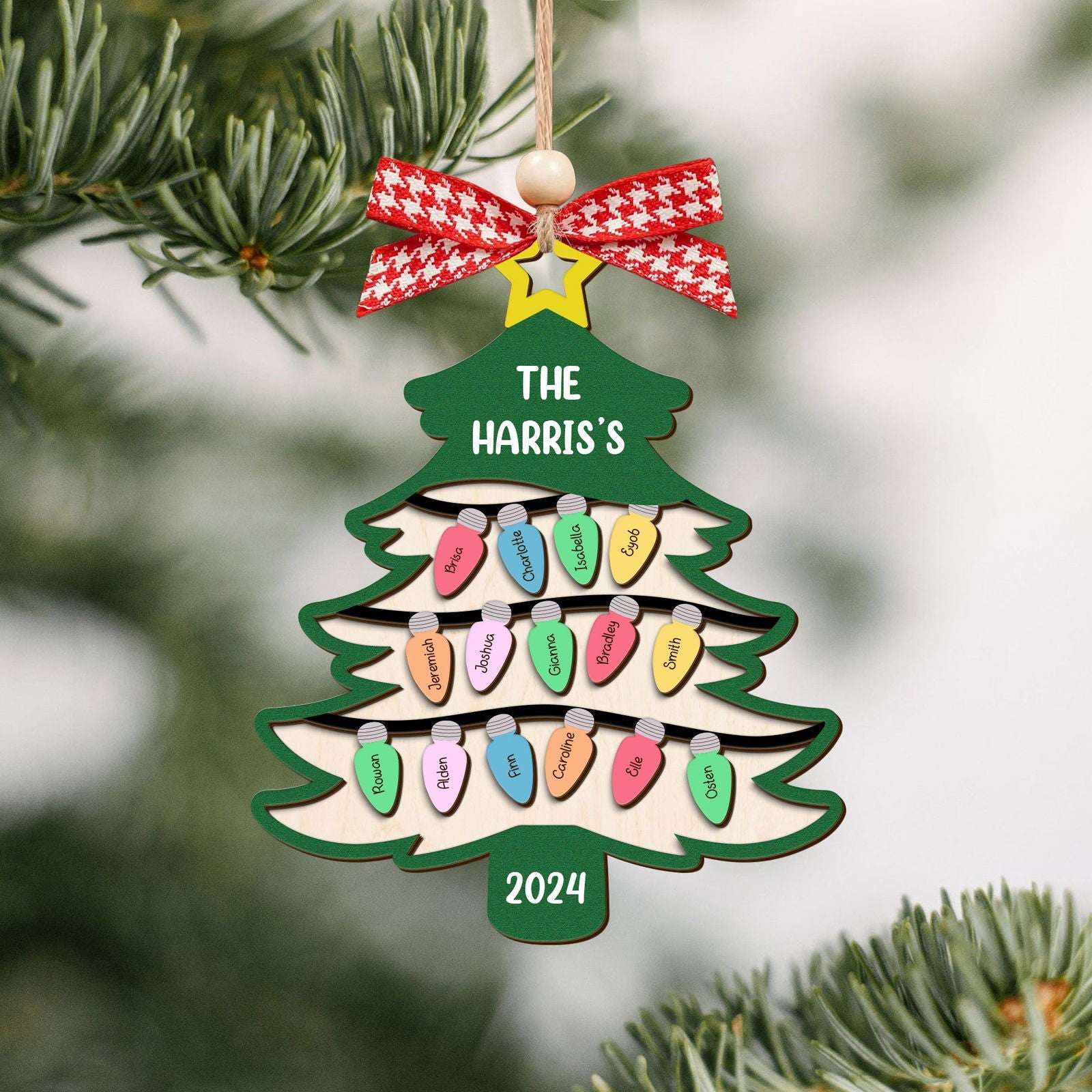 Personalized Family Tree Ornament With Names, Custom Family Christmas Ornament CF319 - 19Gifts