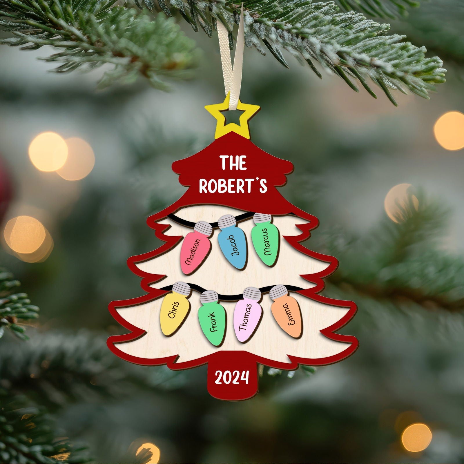 Personalized Family Tree Ornament With Names, Custom Family Christmas Ornament CF319 - 19Gifts