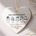 Personalized Family of 4 Ornament, Personalized Heart Shaped Ornament CY02-12 - 19Gifts