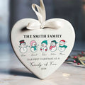 Personalized Family of 4 Ornament, Personalized Heart Shaped Ornament CY02-12 - 19Gifts