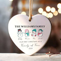 Personalized Family of 4 Ornament, Personalized Heart Shaped Ornament CY02-12 - 19Gifts