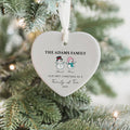 Personalized Family of 4 Ornament, Personalized Heart Shaped Ornament CY02-12 - 19Gifts
