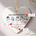 Personalized Family of 4 Ornament, Personalized Heart Shaped Ornament CY02-12 - 19Gifts