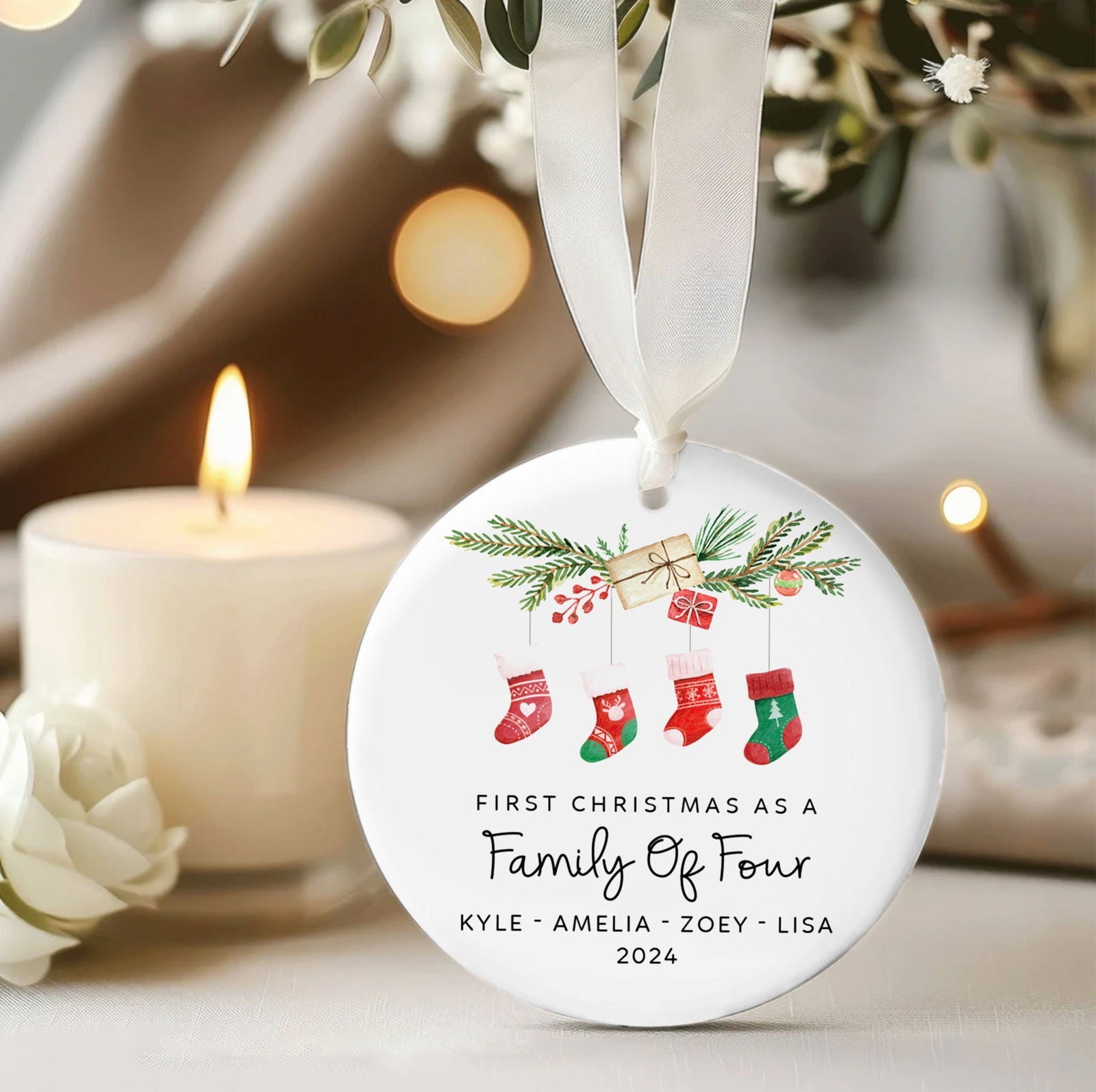 Personalized Family of Three Christmas Ornament, Custom New Family Ornament CX06-20 - 19Gifts