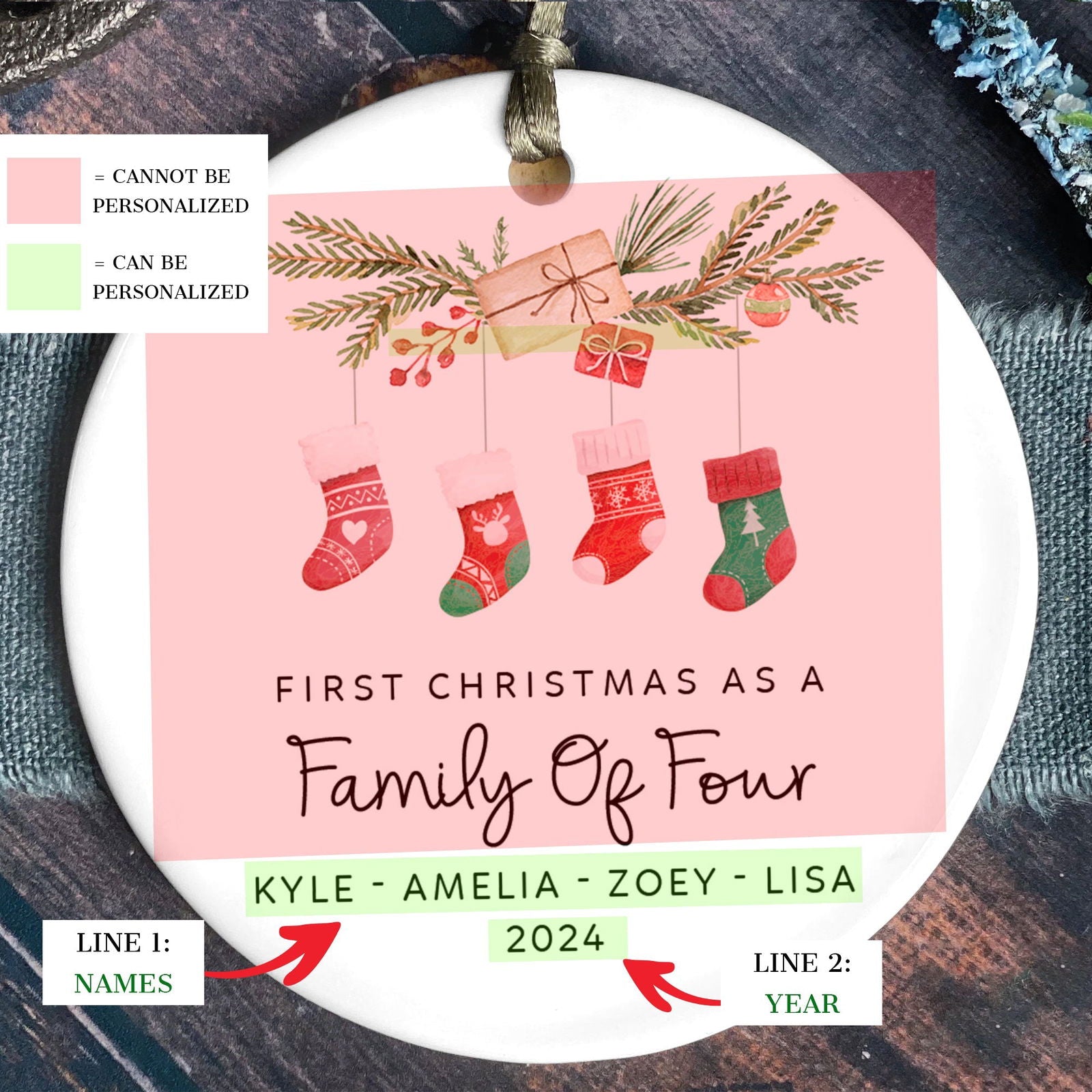 Personalized Family of Three Christmas Ornament, Custom New Family Ornament CX06-20 - 19Gifts