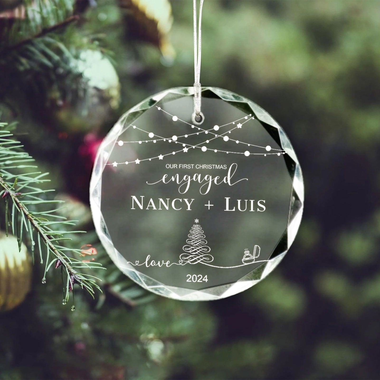 Personalized First Christmas Married Glass Ornament, Mr and Mrs Ornament, Wedding Glass GX05-13 - 19Gifts
