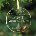 Personalized First Christmas Married Glass Ornament, Mr and Mrs Ornament, Wedding Glass GX05-13 - 19Gifts