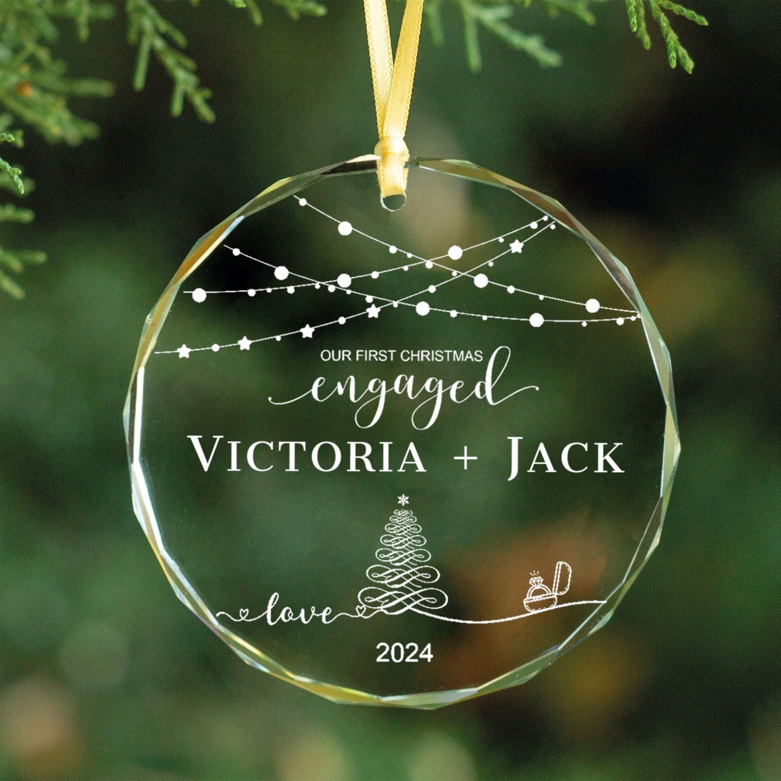 Personalized First Christmas Married Glass Ornament, Mr and Mrs Ornament, Wedding Glass GX05-13 - 19Gifts
