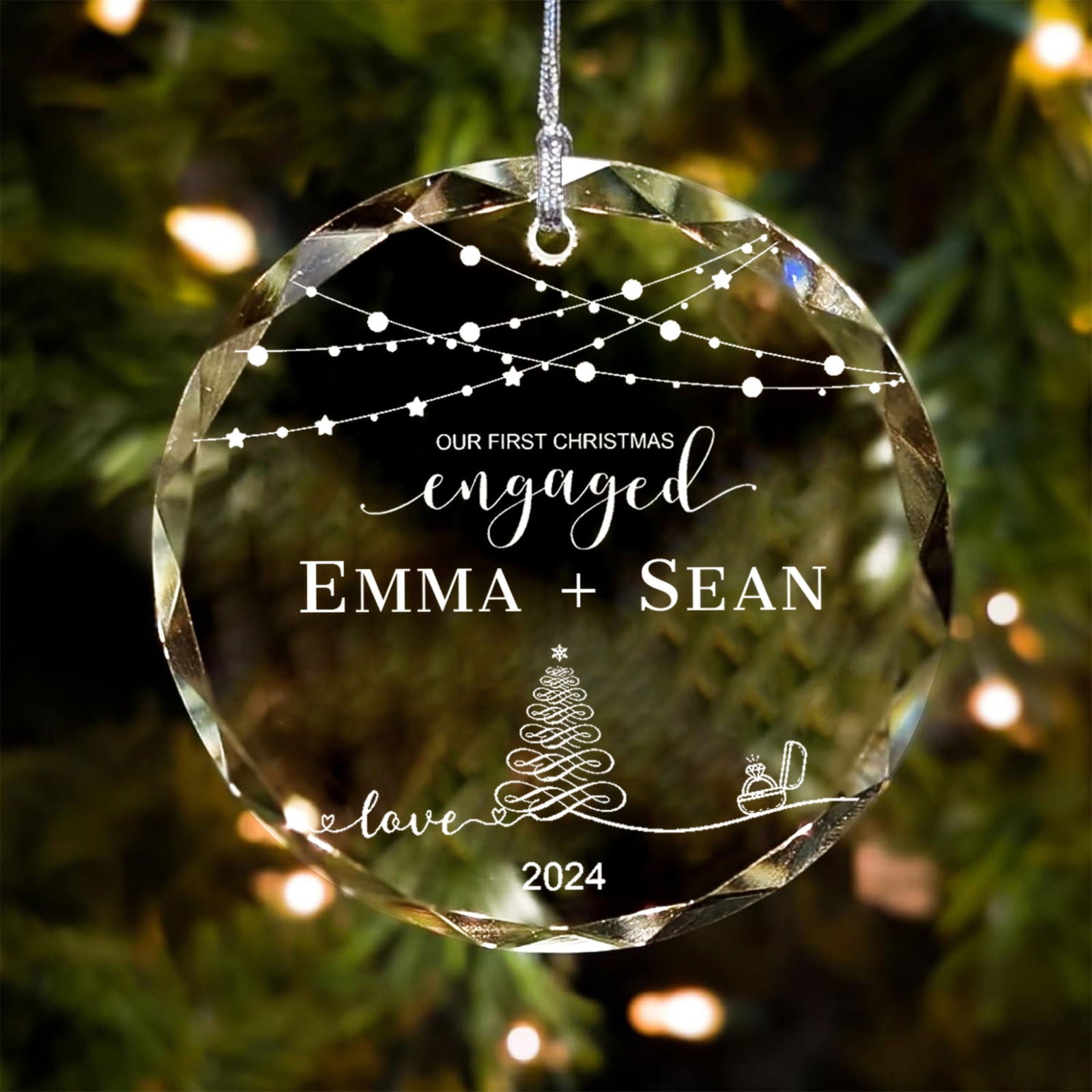 Personalized First Christmas Married Glass Ornament, Mr and Mrs Ornament, Wedding Glass GX05-13 - 19Gifts