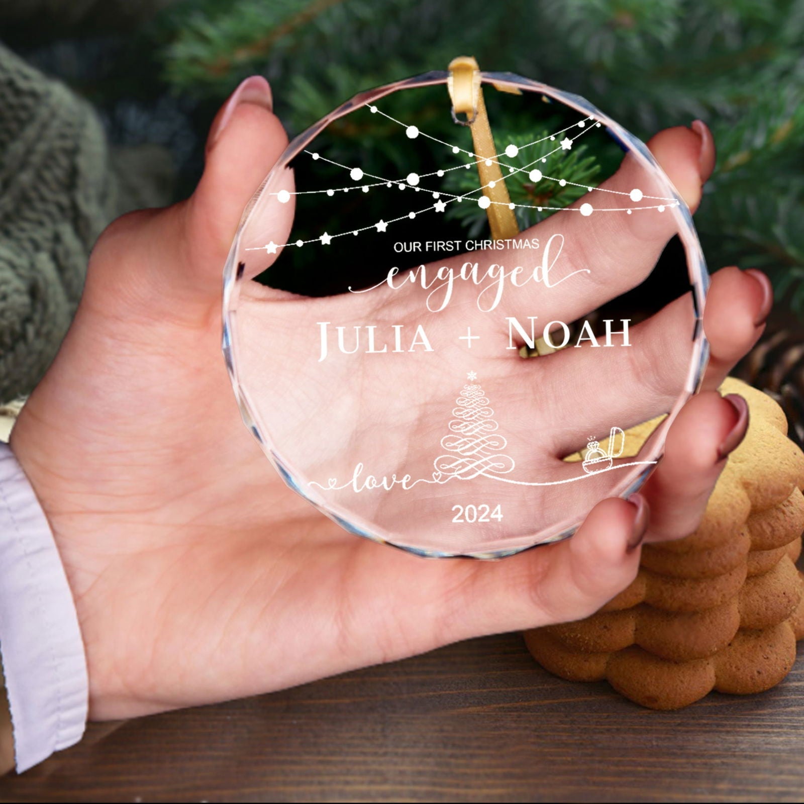 Personalized First Christmas Married Glass Ornament, Mr and Mrs Ornament, Wedding Glass GX05-13 - 19Gifts