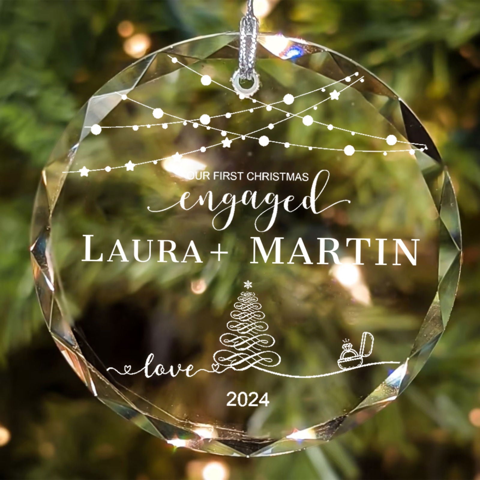 Personalized First Christmas Married Glass Ornament, Mr and Mrs Ornament, Wedding Glass GX05-13 - 19Gifts