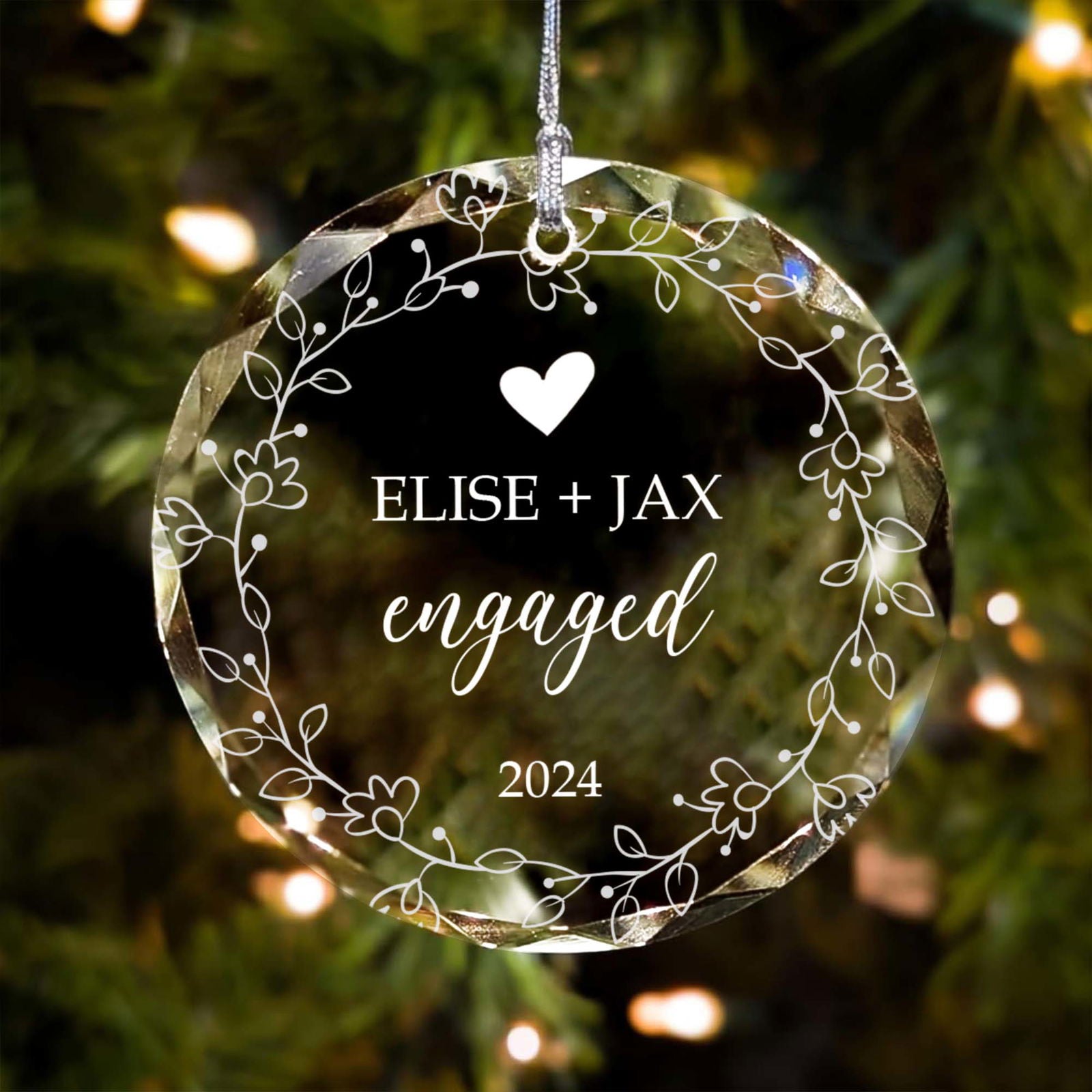 Personalized  First Christmas Married Glass Ornament, Mr and Mrs Ornament, Wedding Glass GX05-7 - 19Gifts