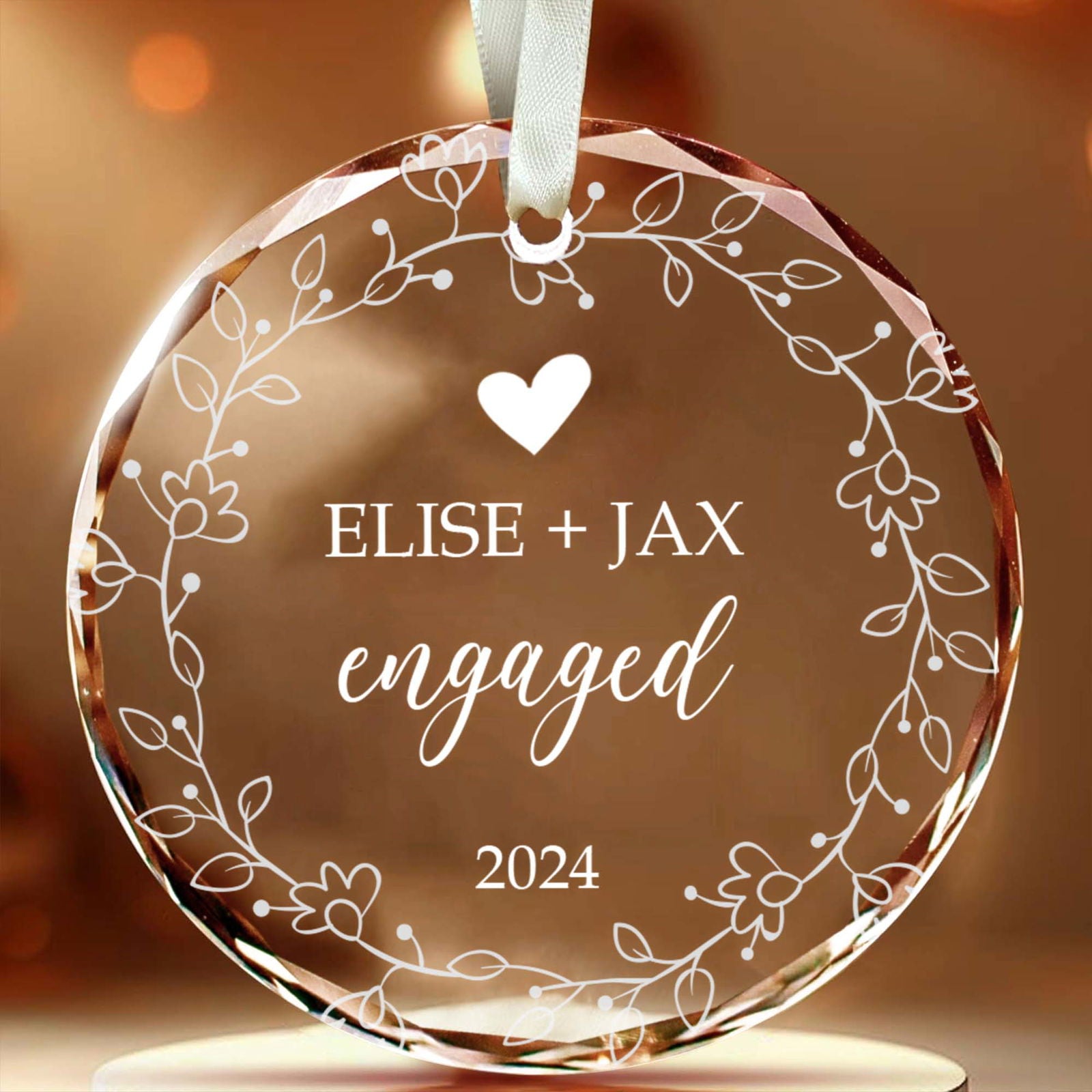 Personalized  First Christmas Married Glass Ornament, Mr and Mrs Ornament, Wedding Glass GX05-7 - 19Gifts
