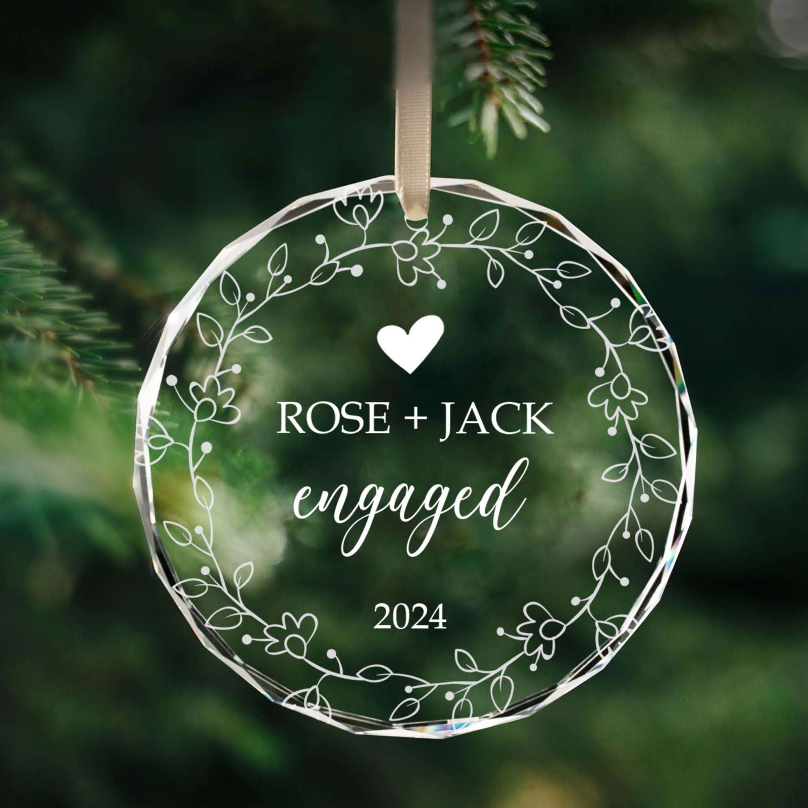 Personalized  First Christmas Married Glass Ornament, Mr and Mrs Ornament, Wedding Glass GX05-7 - 19Gifts