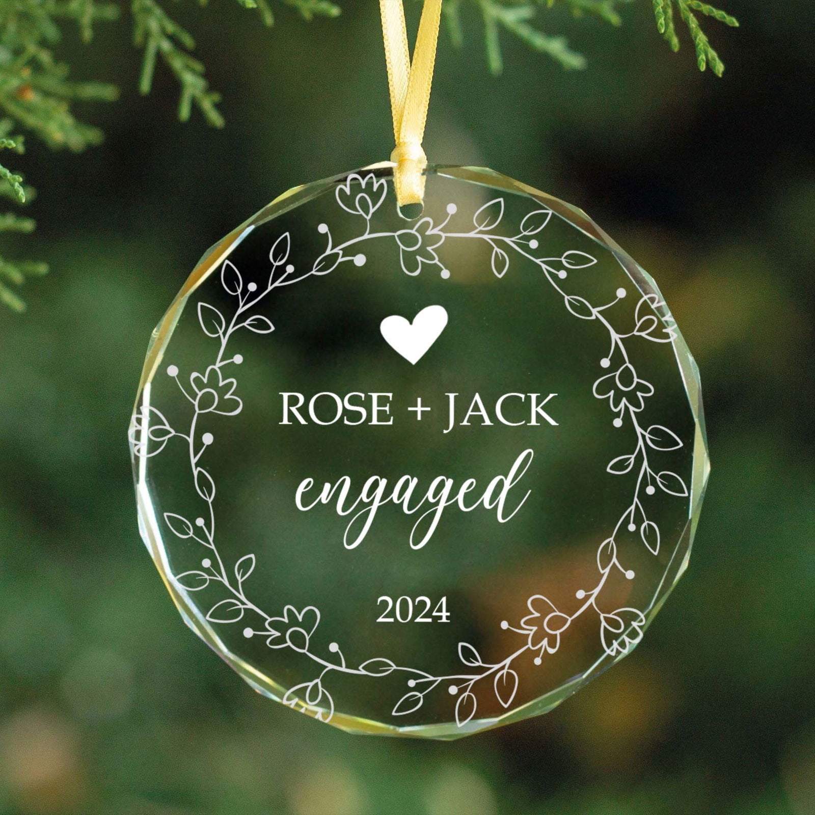 Personalized  First Christmas Married Glass Ornament, Mr and Mrs Ornament, Wedding Glass GX05-7 - 19Gifts