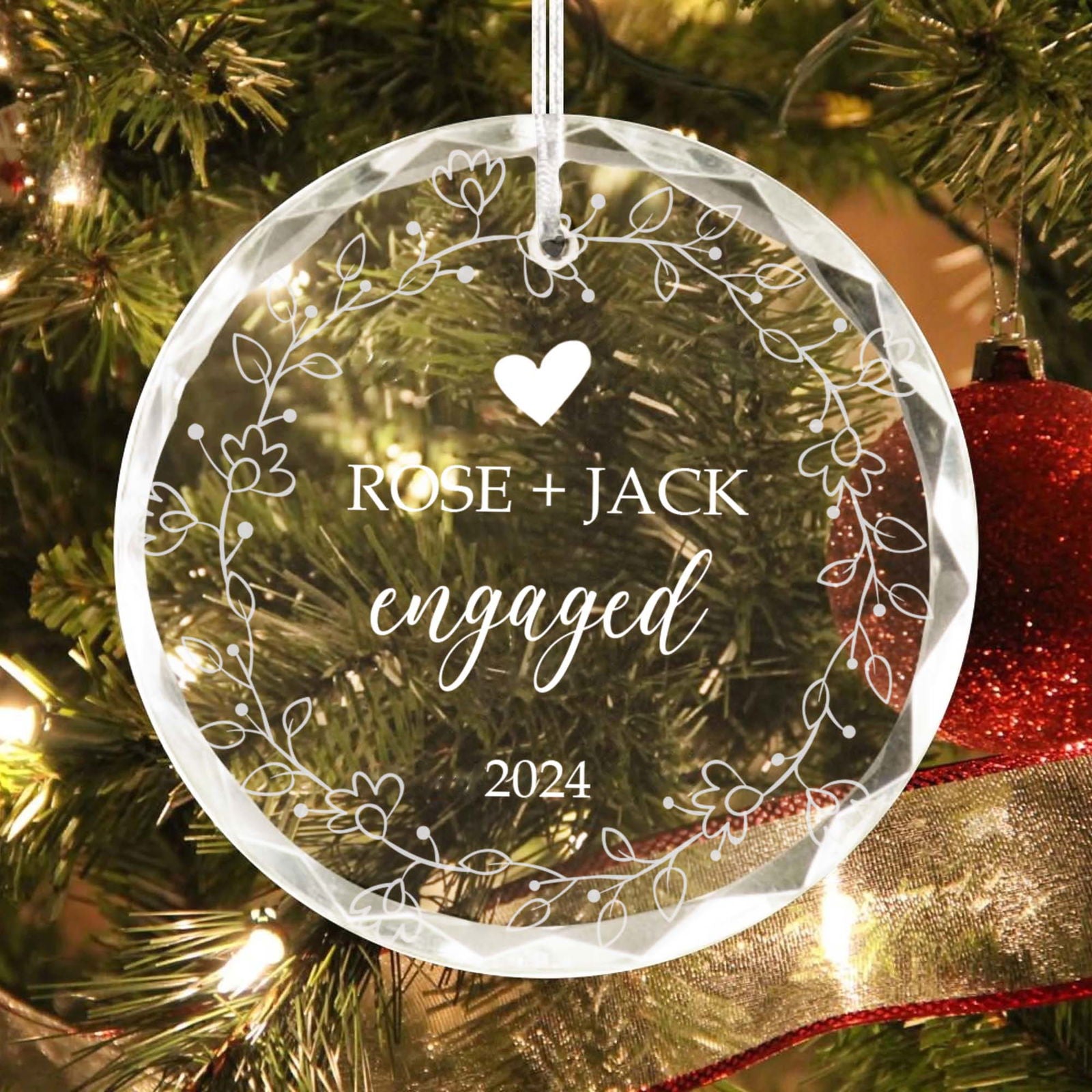 Personalized  First Christmas Married Glass Ornament, Mr and Mrs Ornament, Wedding Glass GX05-7 - 19Gifts