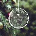 Personalized  First Christmas Married Glass Ornament, Mr and Mrs Ornament, Wedding Glass GX05-7 - 19Gifts