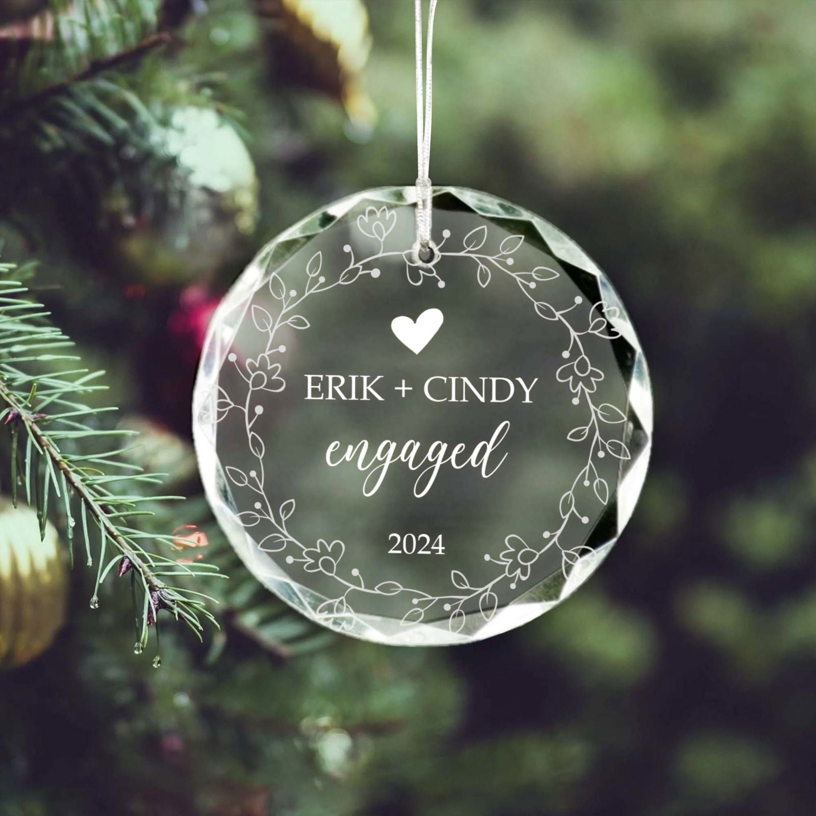 Personalized  First Christmas Married Glass Ornament, Mr and Mrs Ornament, Wedding Glass GX05-7 - 19Gifts