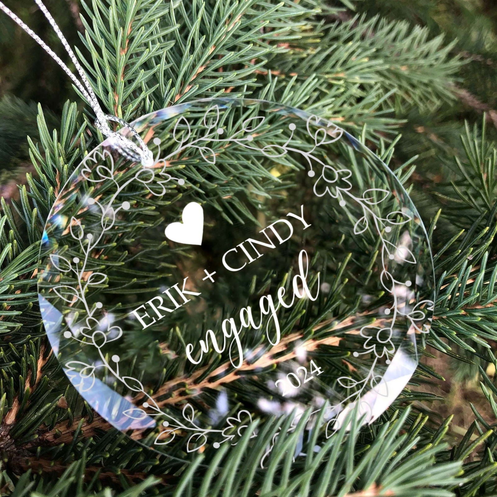 Personalized  First Christmas Married Glass Ornament, Mr and Mrs Ornament, Wedding Glass GX05-7 - 19Gifts