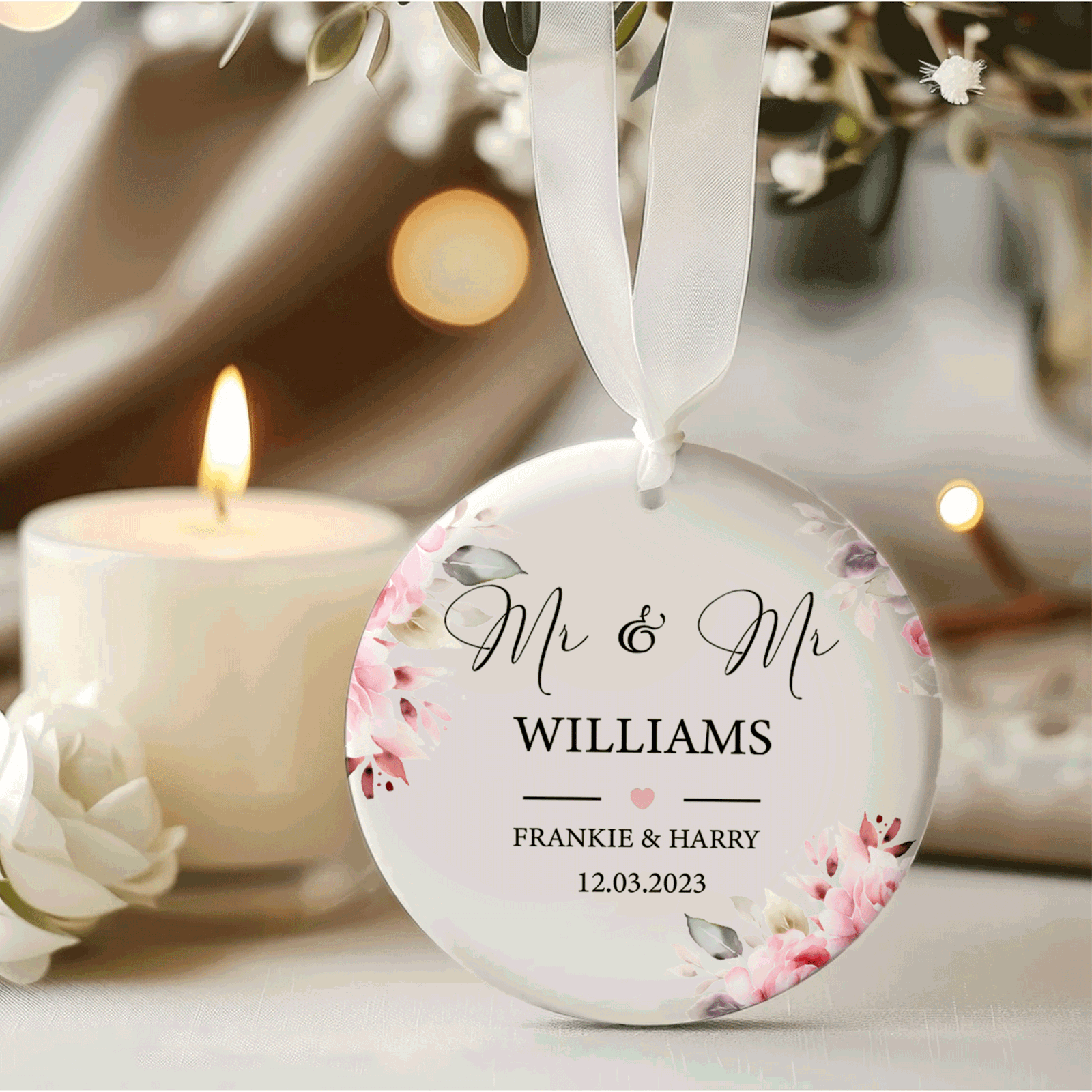 Personalized First Christmas Married Keepsake - Wedding Christmas Gift 2024, Our First Christmas Ornament CX05-26 - 19Gifts