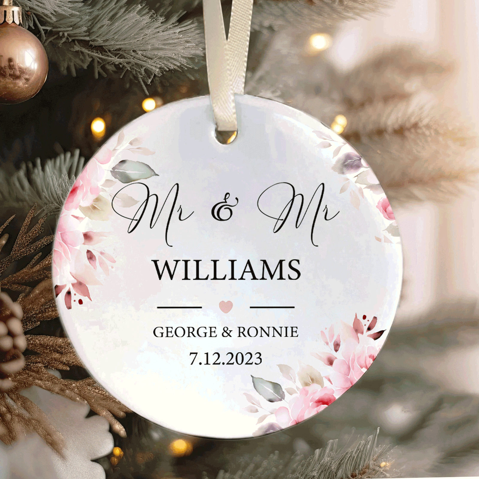 Personalized First Christmas Married Keepsake - Wedding Christmas Gift 2024, Our First Christmas Ornament CX05-26 - 19Gifts