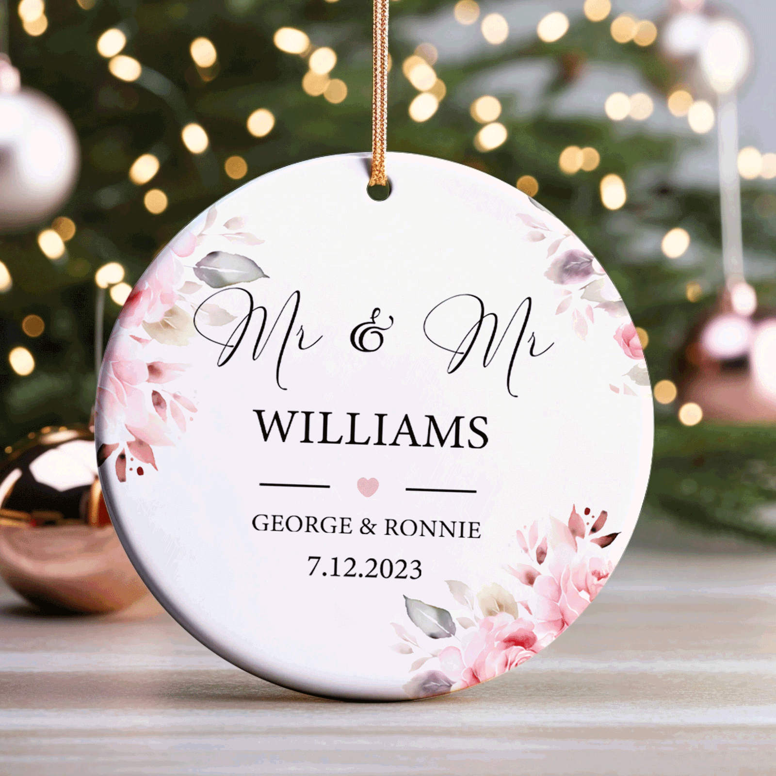 Personalized First Christmas Married Keepsake - Wedding Christmas Gift 2024, Our First Christmas Ornament CX05-26 - 19Gifts