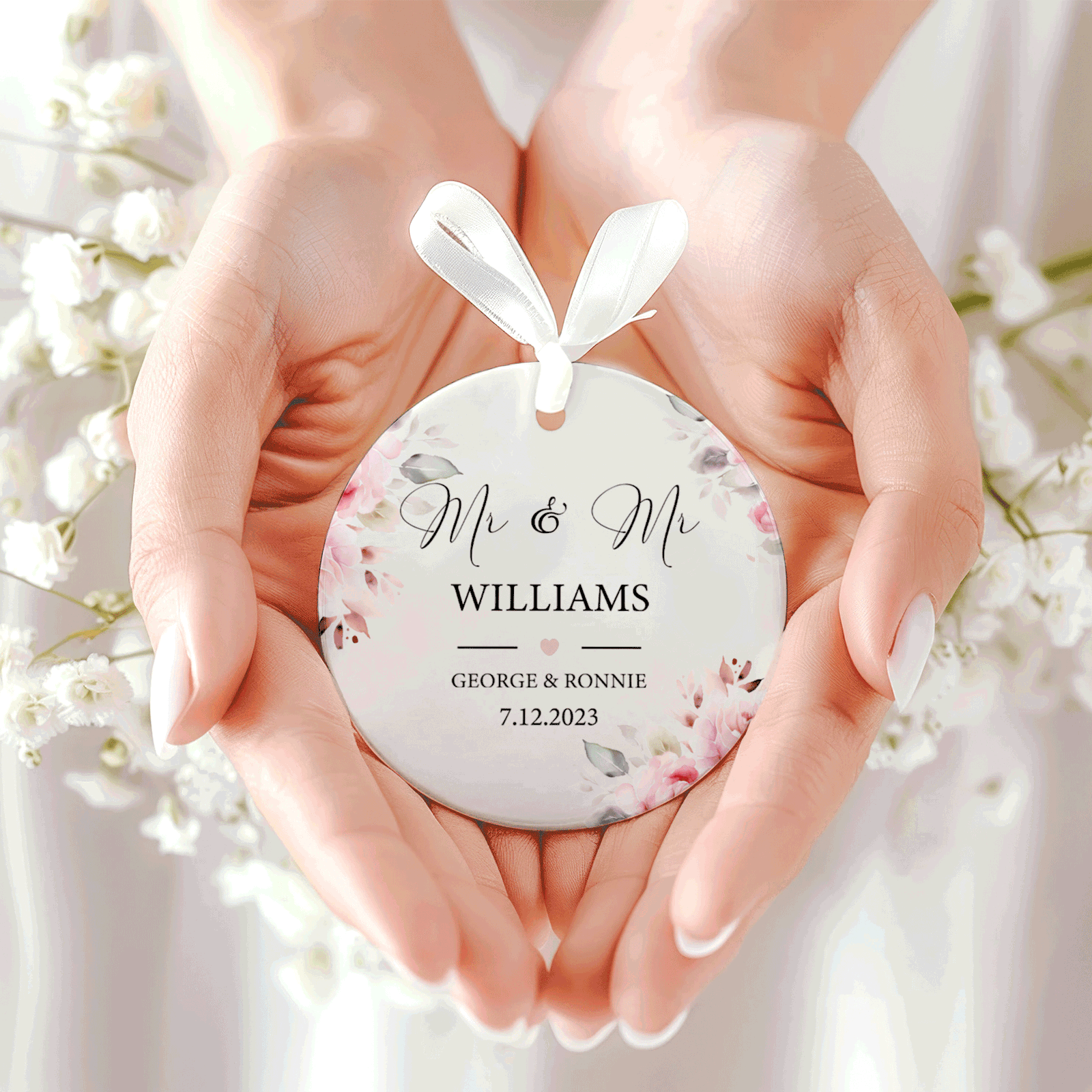 Personalized First Christmas Married Keepsake - Wedding Christmas Gift 2024, Our First Christmas Ornament CX05-26 - 19Gifts