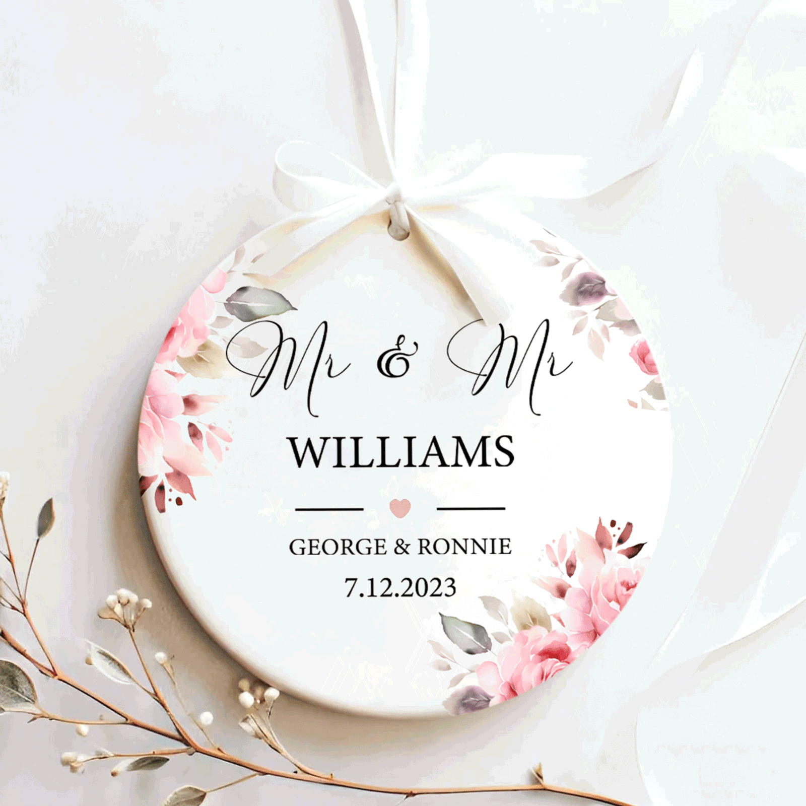 Personalized First Christmas Married Keepsake - Wedding Christmas Gift 2024, Our First Christmas Ornament CX05-26 - 19Gifts