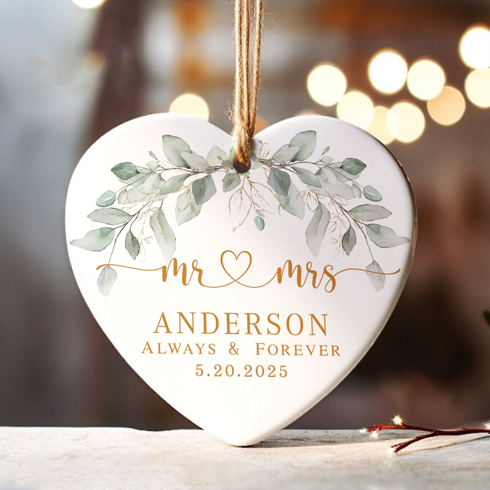 Personalized First Christmas Married Ornament, Custom Mr and Mrs CY05-8 - 19Gifts
