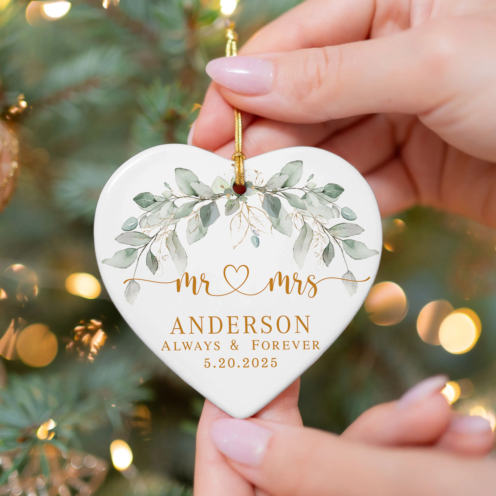 Personalized First Christmas Married Ornament, Custom Mr and Mrs CY05-8 - 19Gifts