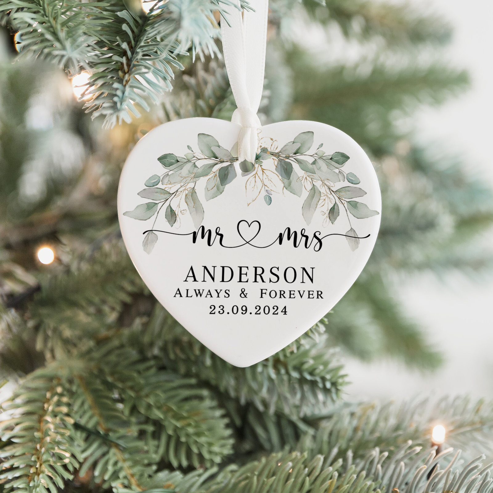 Personalized First Christmas Married Ornament, Custom Mr and Mrs CY05-8 - 19Gifts