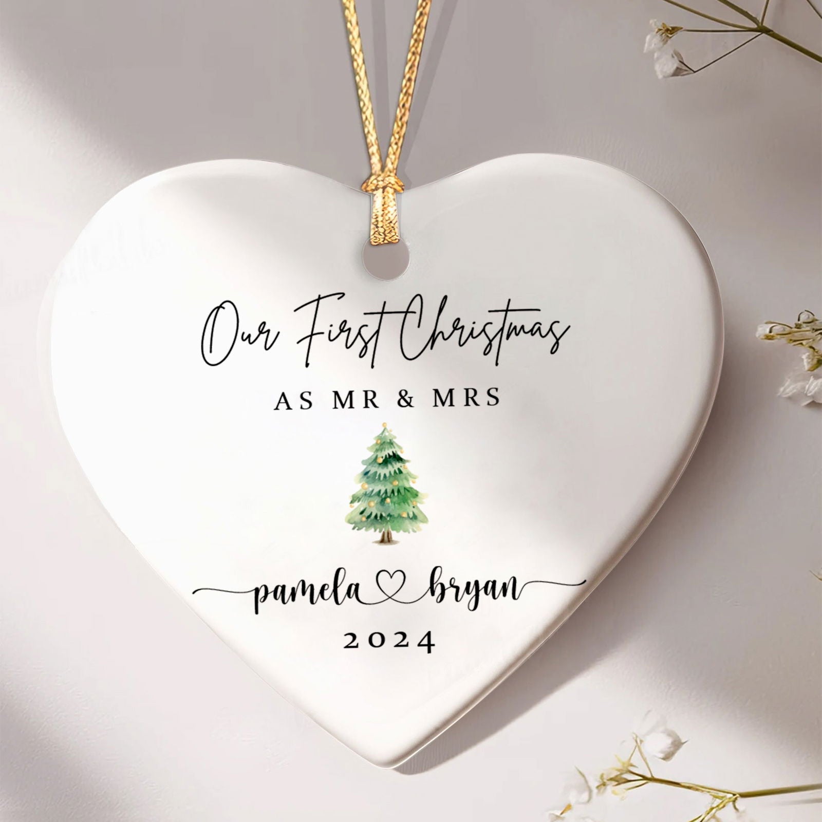 Personalized First Christmas Married Ornament, Mr Mrs Ornament CY06-2 - 19Gifts