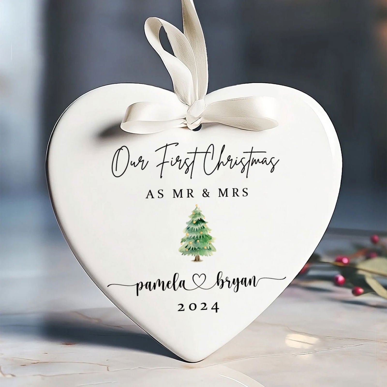 Personalized First Christmas Married Ornament, Mr Mrs Ornament CY06-2 - 19Gifts