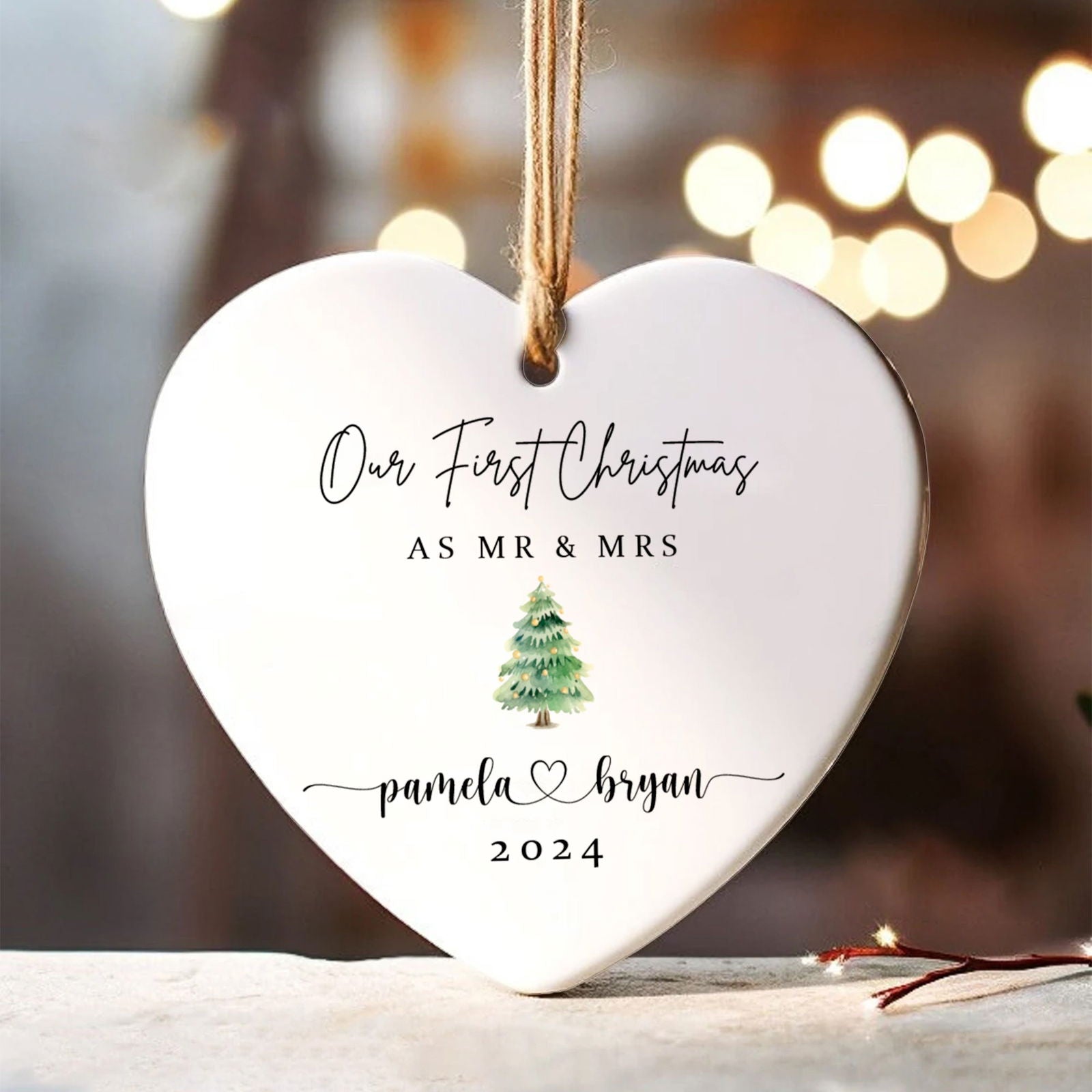 Personalized First Christmas Married Ornament, Mr Mrs Ornament CY06-2 - 19Gifts