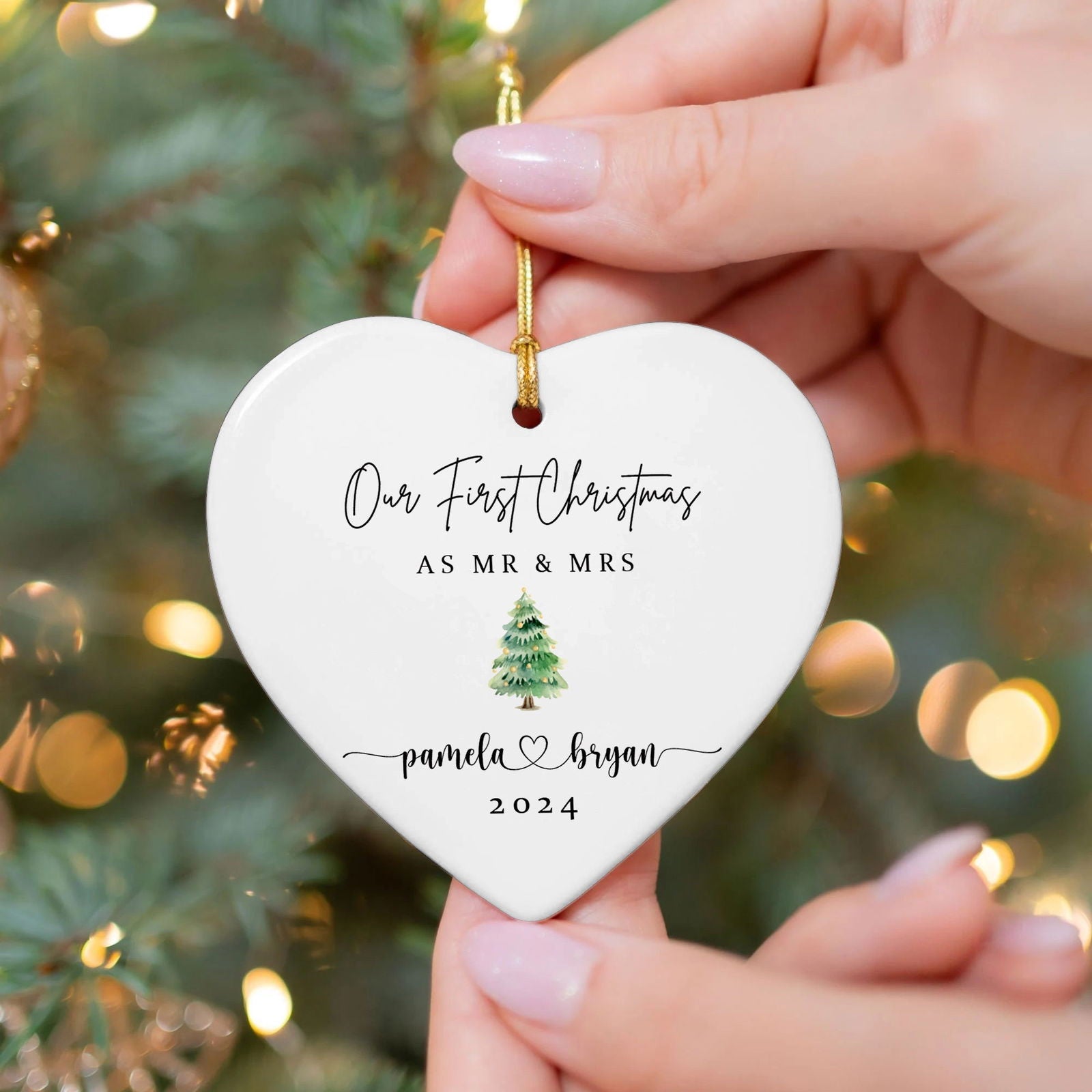 Personalized First Christmas Married Ornament, Mr Mrs Ornament CY06-2 - 19Gifts
