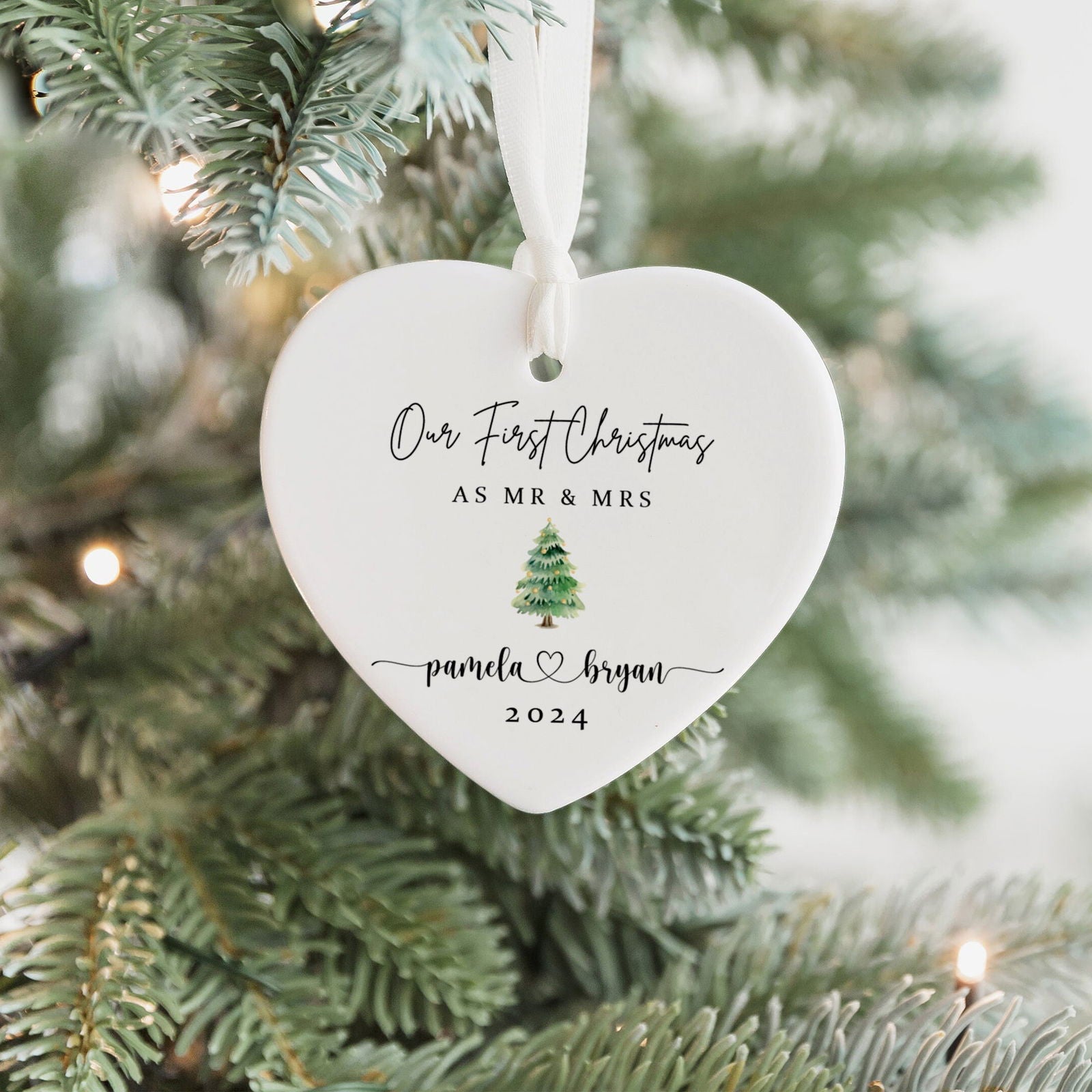 Personalized First Christmas Married Ornament, Mr Mrs Ornament CY06-2 - 19Gifts