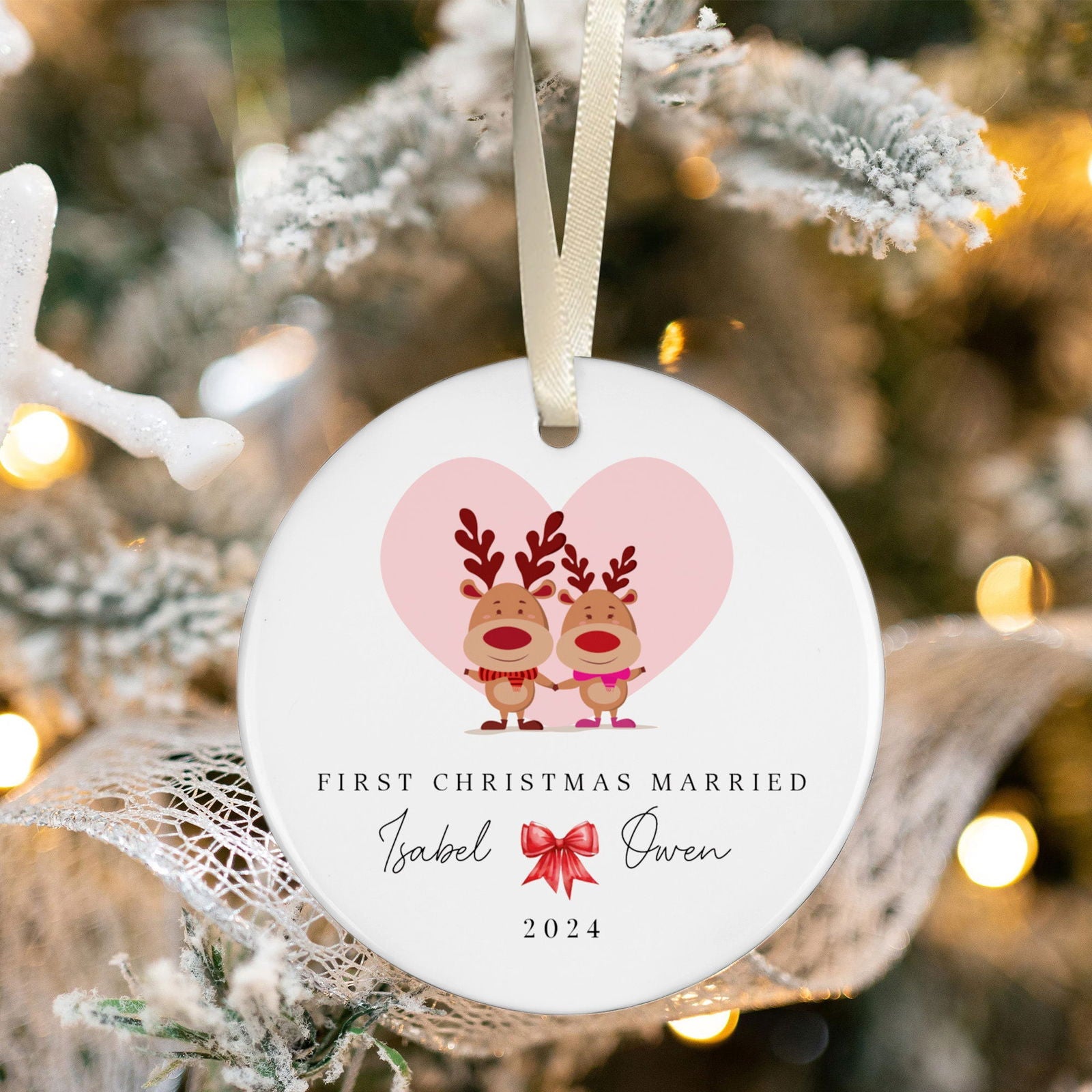 Personalized First Christmas Married Ornament, Mr Mrs Ornament, Personalized Wedding Gift, Newlywed Christmas Gift, Our First Christmas Ornament CX05-39 - 19Gifts