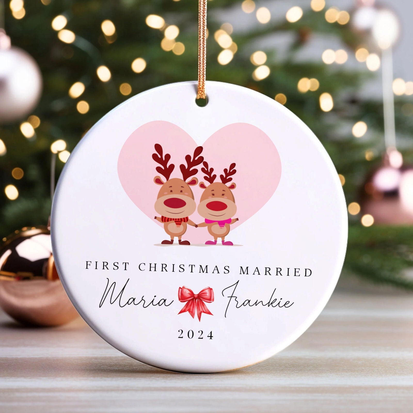 Personalized First Christmas Married Ornament, Mr Mrs Ornament, Personalized Wedding Gift, Newlywed Christmas Gift, Our First Christmas Ornament CX05-39 - 19Gifts