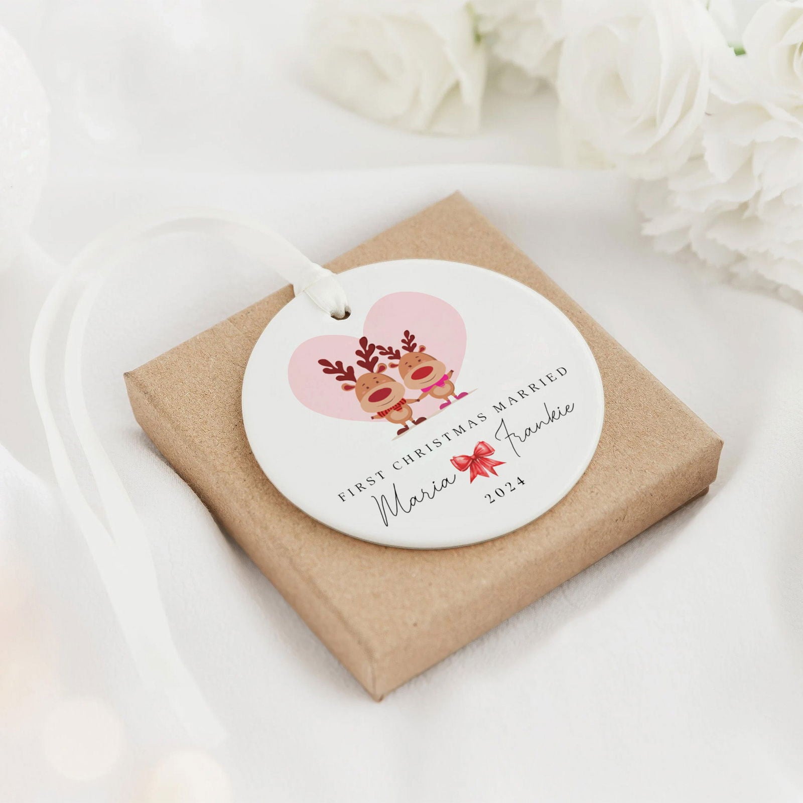 Personalized First Christmas Married Ornament, Mr Mrs Ornament, Personalized Wedding Gift, Newlywed Christmas Gift, Our First Christmas Ornament CX05-39 - 19Gifts