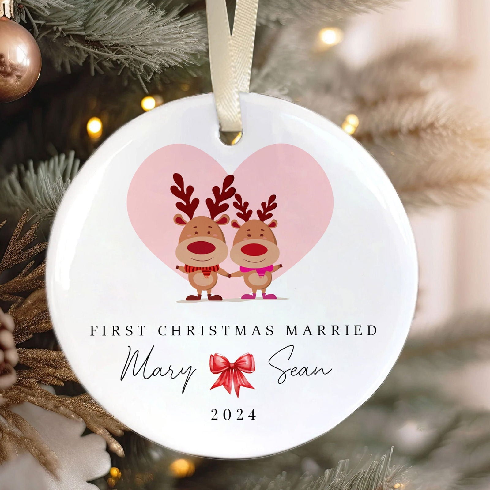 Personalized First Christmas Married Ornament, Mr Mrs Ornament, Personalized Wedding Gift, Newlywed Christmas Gift, Our First Christmas Ornament CX05-39 - 19Gifts